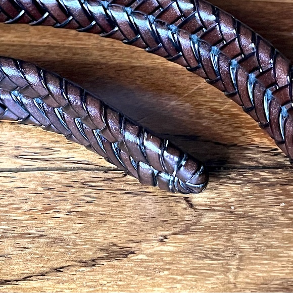 FOSSIL Men’s Braided Brown Genuine Leather Belt Size 38 Casual Classic - Picture 3 of 6